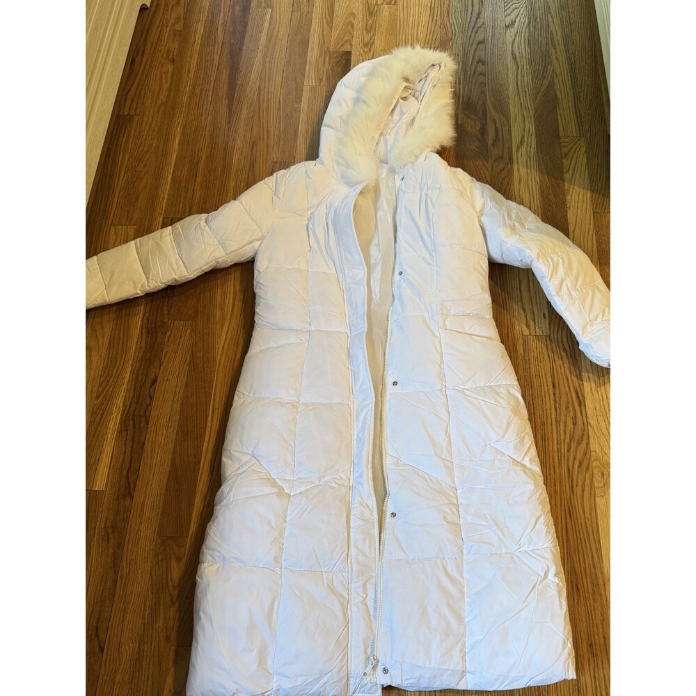 Fengbay Long Puffer Coat Women Down Jacket Parkas Waterproof White Small